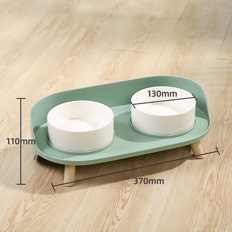 Double Bowls Protect Cervical Dog Drinker Food Bowl