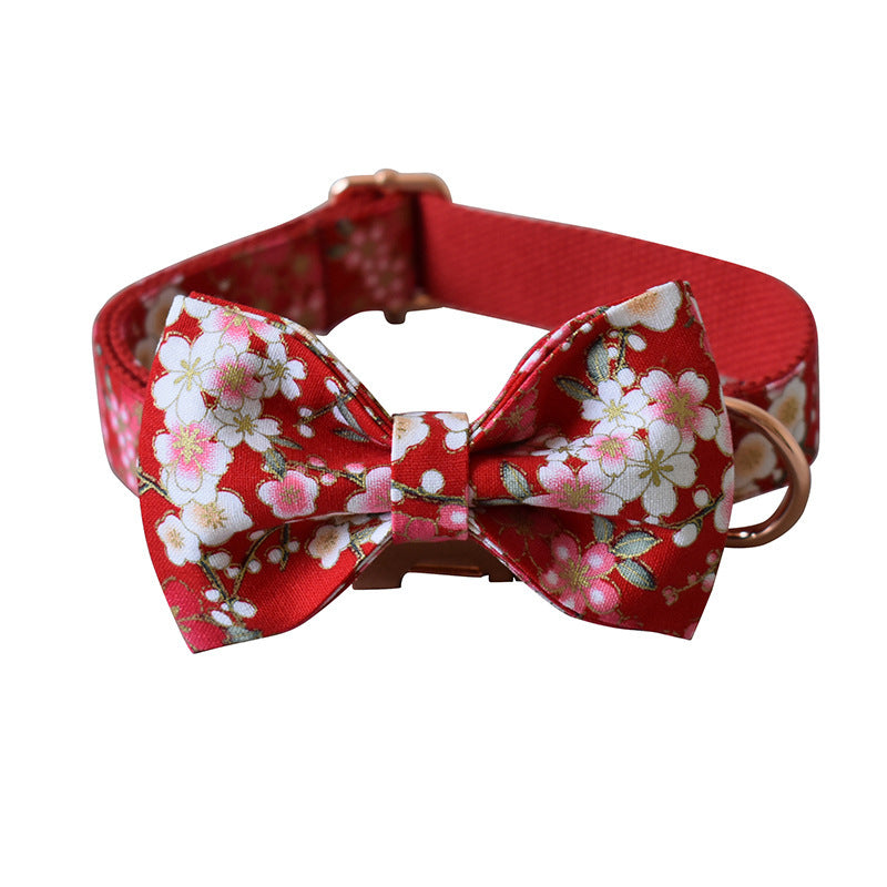 Red And Flower Style Female Leash Set