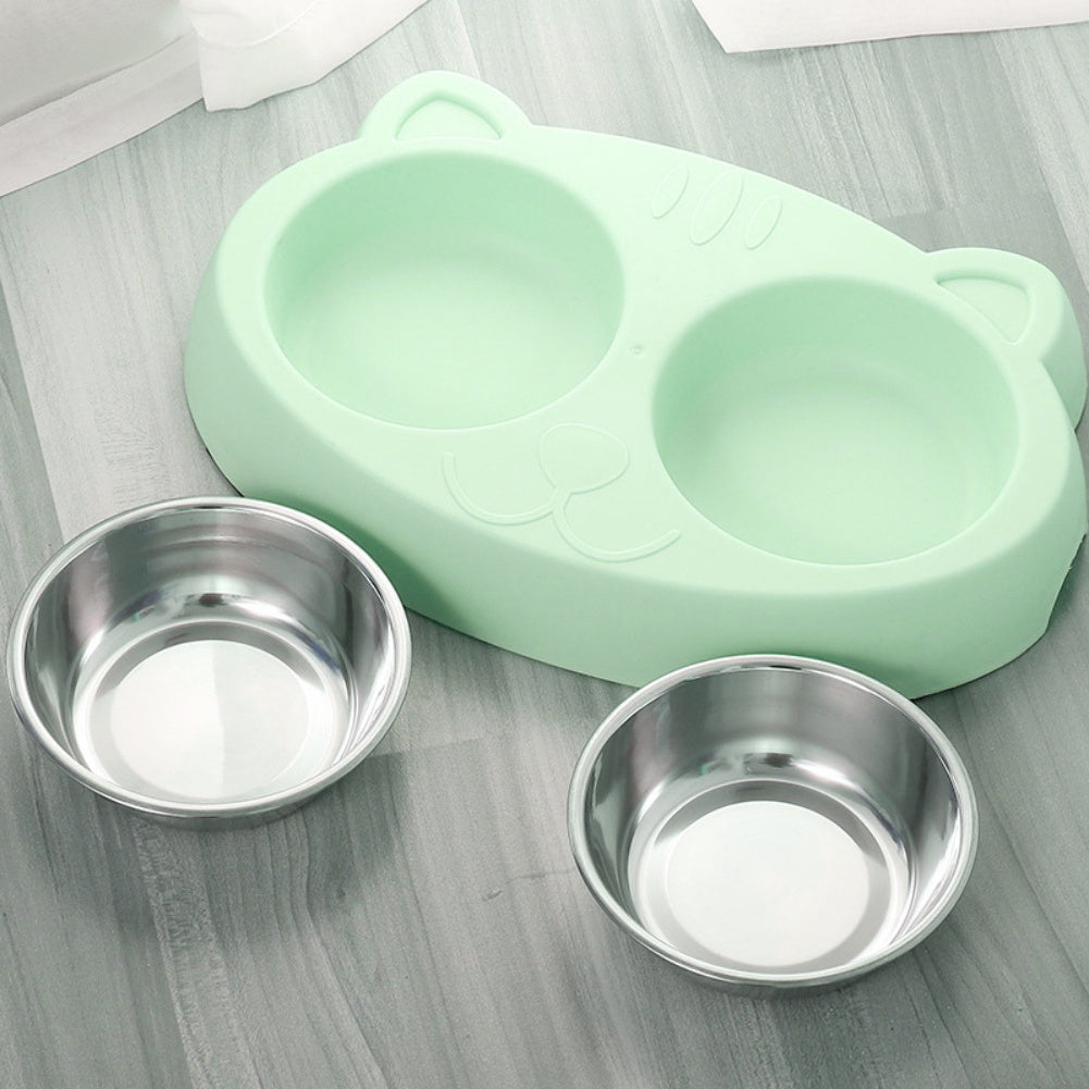 Double Dog Water And Food Bowls Stainless Steel