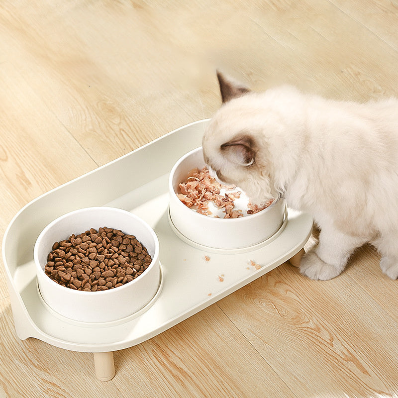 Double Bowls Protect Cervical Dog Drinker Food Bowl