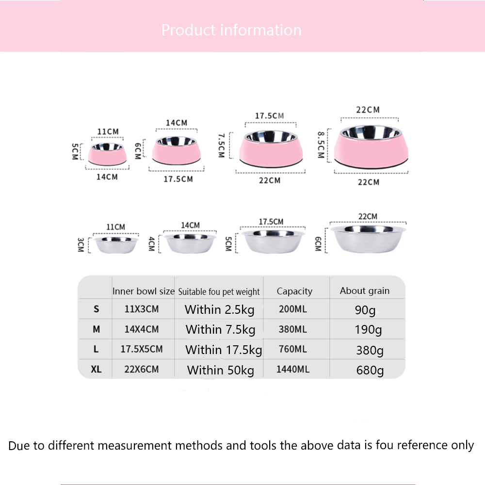 Stainless Steel Food Bowls Pet Rounud Bowls