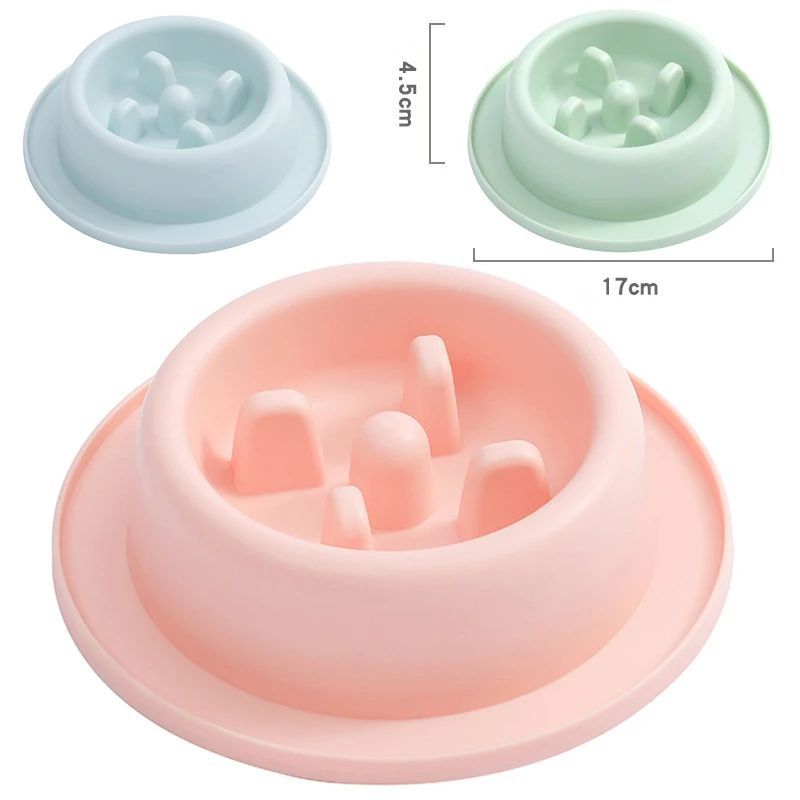 Pet Slow Eating Feeder Dog Feeding Food Bowls Anti-Chocking