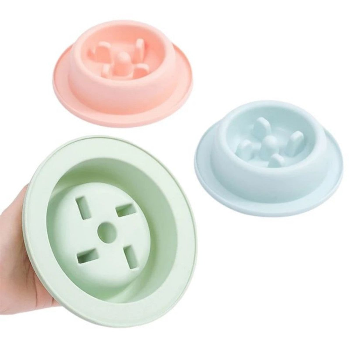 Pet Slow Eating Feeder Dog Feeding Food Bowls Anti-Chocking