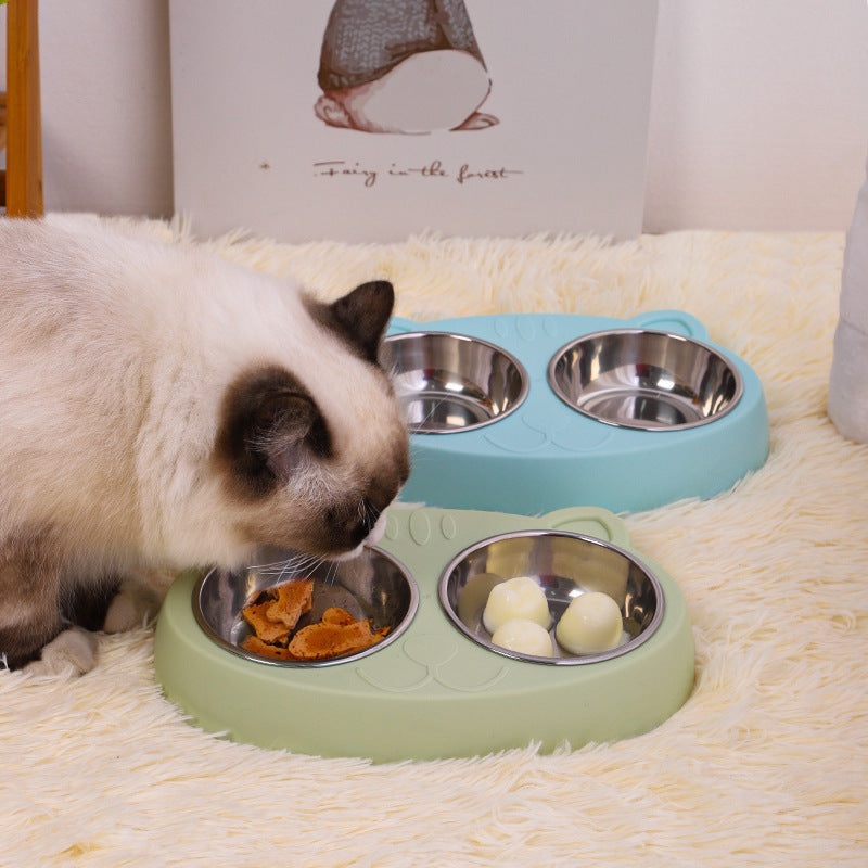 Double Dog Water And Food Bowls Stainless Steel